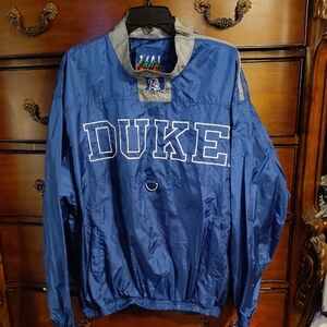 Vtg Fan Gear Blue Duke University Windbreaker Sz L